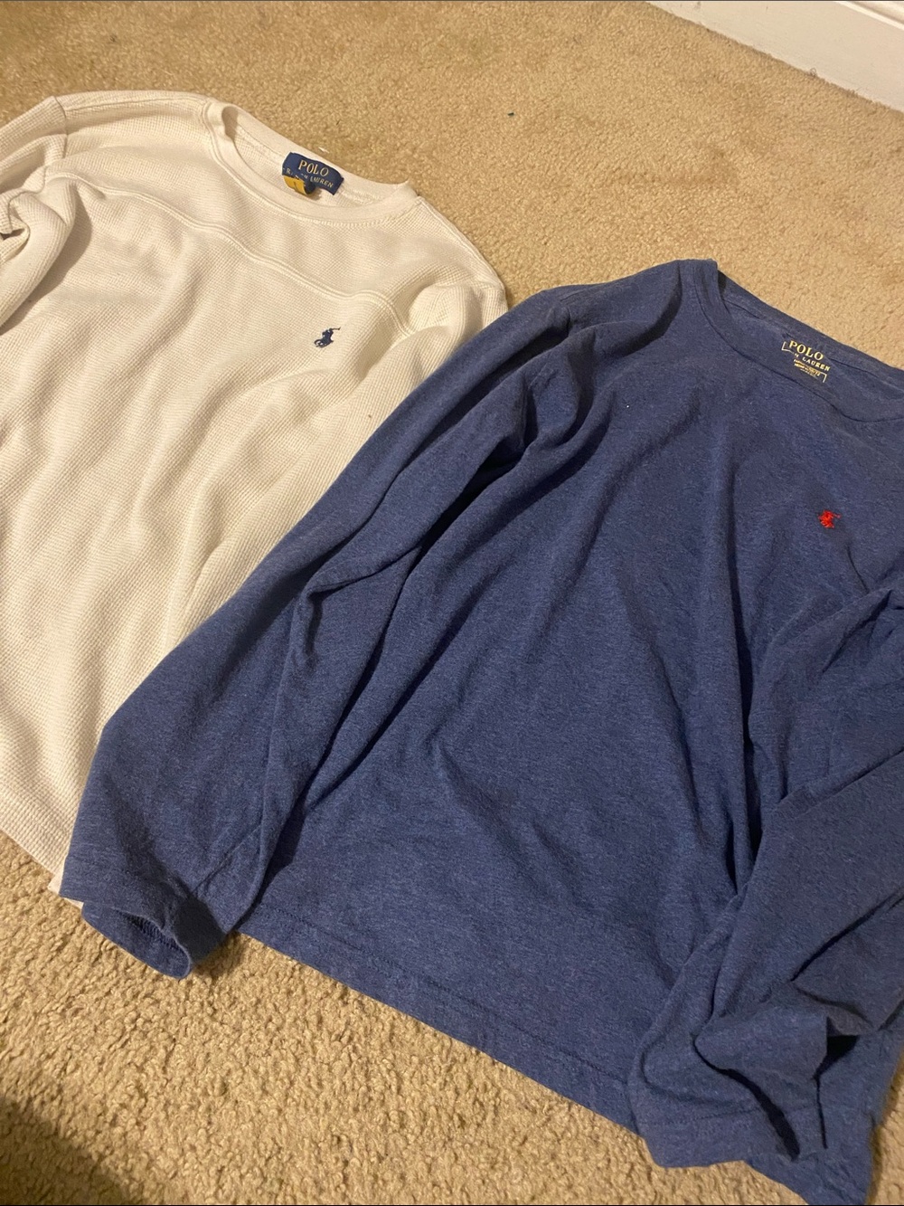 Polo by Ralph Lauren  Long-Sleeve Crewneck Shirt - Blue and White